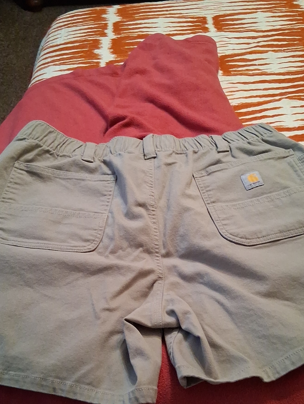 Carhartt Tan Elastic-Waist Canvas Shorts
